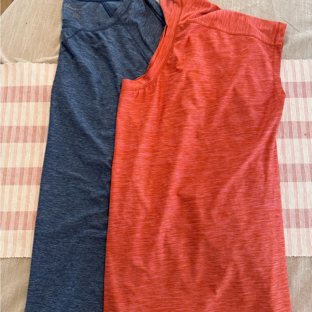 Lot of 2 Women’s Eddie Bauer Coral and Blue Tees -Size XXL - Picture 2 of 5
